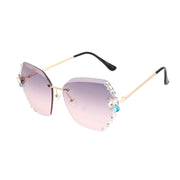 Purple Rhinestone Edge Sunglasses