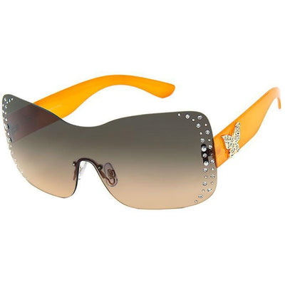 Orange Rimless Butterfly Sunglasses