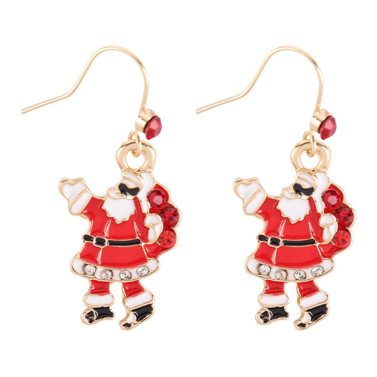 Spread Cheer with Red Santa Claus Fish Hook Earrings