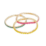 Bracelets Multicolor 5mm Rhinestone 3 Strand Women