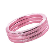 Bracelets Pink Silver Snake Chain Stretch Set