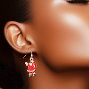 Spread Cheer with Red Santa Claus Fish Hook Earrings