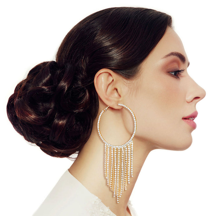 Gold Iced Fringe Hoops