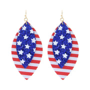 American Flag Glitter Layer Earrings