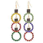 Festive Sparkle: Multi Round Triple Xmas Earrings