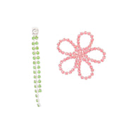 Jacket Pink Green Stone Daisy Earrings for Women