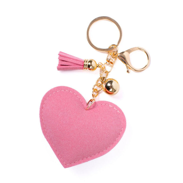 Rainbow Rhinestone Heart Keychain