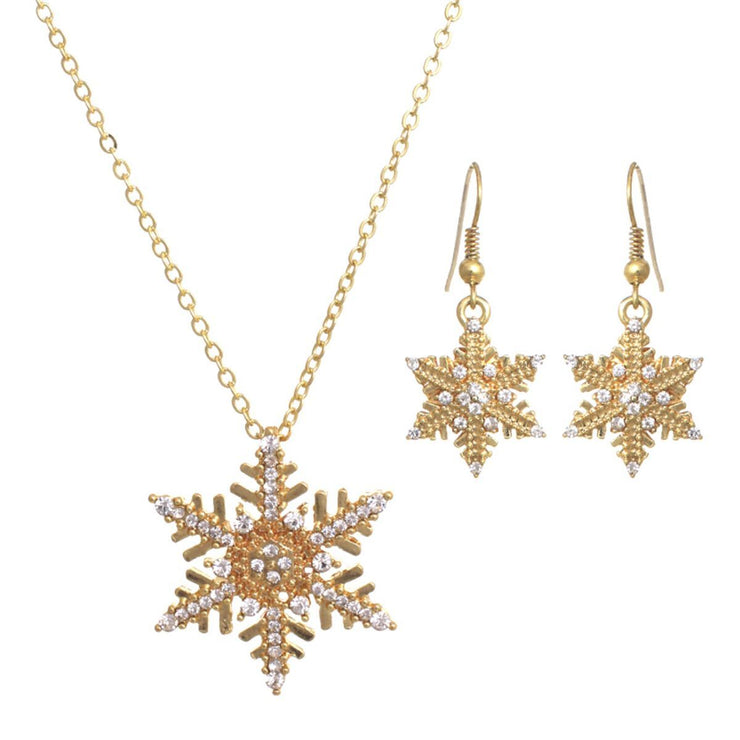 Gold Winter Snowflake Necklace