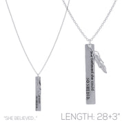 Long Silver She Believed Necklace