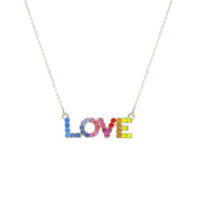 Rainbow Love Gold Chain Necklace