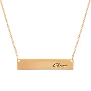 Gold Script Chosen Plate Necklace