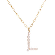 L Freshwater Pearl Initial Necklace