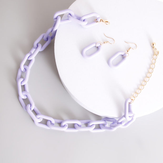 Lavender Rubber Coated Chain Necklace