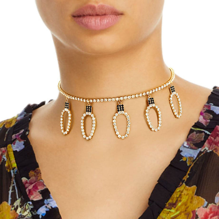 Gilded Glow: Gold Xmas Light Bulb Choker