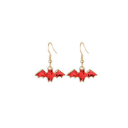 Red Glitter Bat Earrings