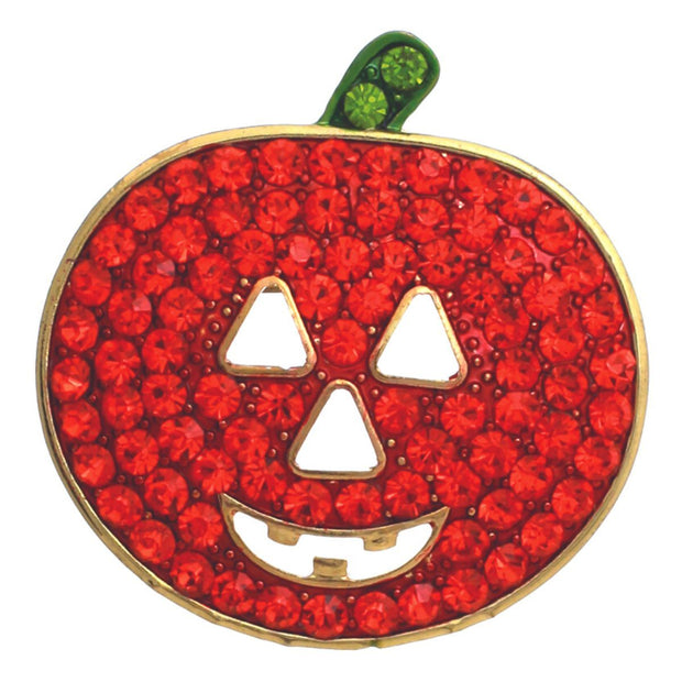 Orange Jack O Lantern Brooch