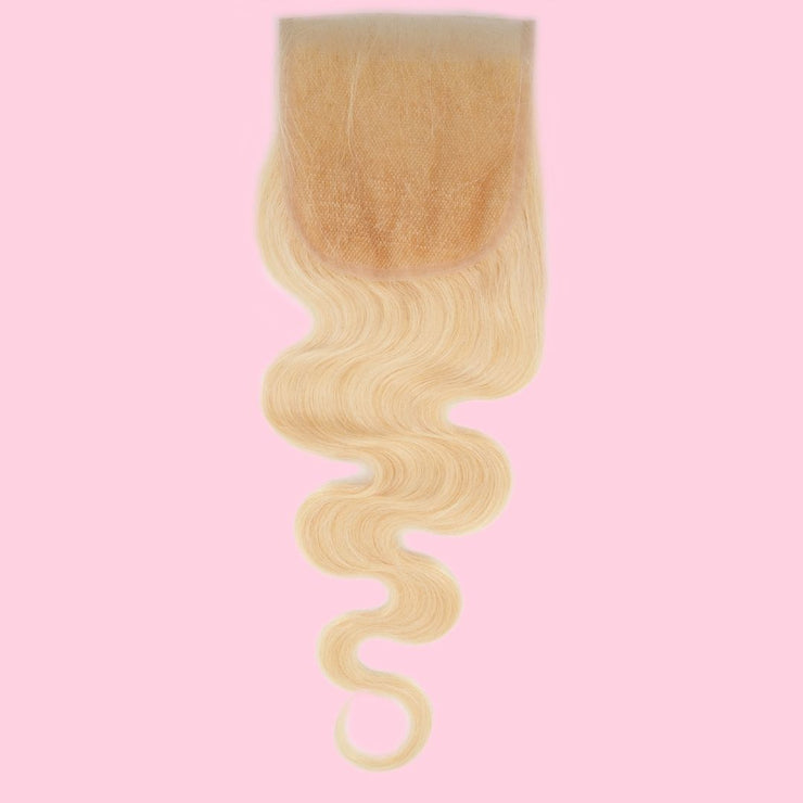 Blonde Body Wave 4x4 Transparent Closure