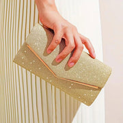 Clutch Gold Sparkle Flap Clutch for Women