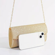 Clutch Gold Sparkle Flap Clutch for Women