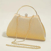 Clutch Gold Ruched Handbag for Women