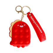 Red Dino Bubble Pop Keychain