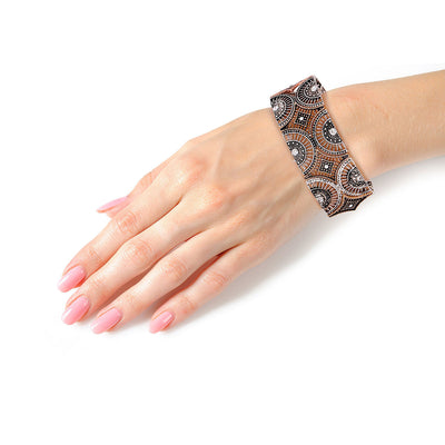 Mixed Metal Round Filigree Bracelet