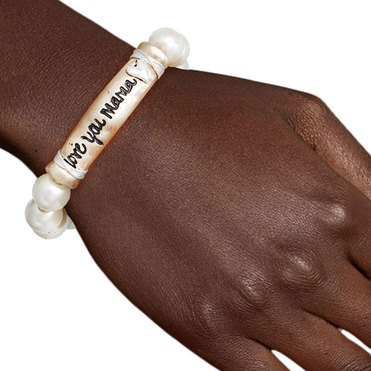 Pearl Gold Love You Mama Bracelet