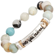 Natural Stone Bead Love you Mama Bracelet