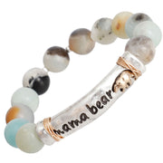 Natural Stone Bead Mama Bear Bracelet