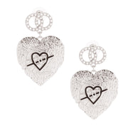 Silver Lining: Textured Heart Earrings