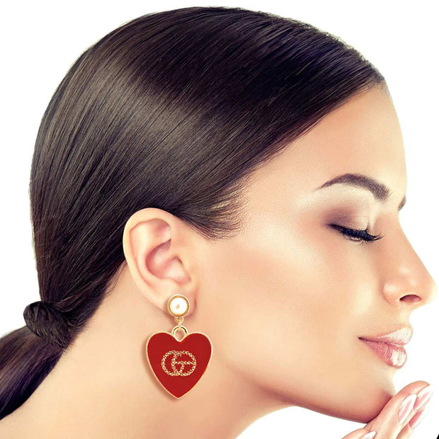 Metal Heart Melody: Red Earrings