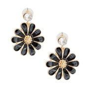 Black Metal Daisy Earrings