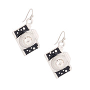 Silver Camera Earrings