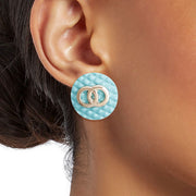 Seafoam Quilted Elegance Studs - Bespoke Style