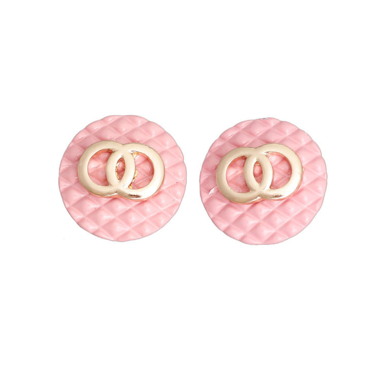 Pretty in Pink Quilted Studs - Bespoke Style