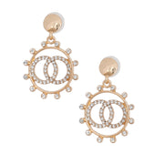 Gold Circle Infinity Earrings