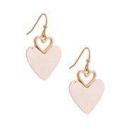 Scratched Heart Drop Earrings