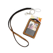 Brown Rhinestone ID Lanyard Clip Keychain