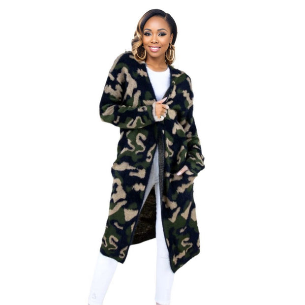 S/M Camo Long Sleeve Cardigan