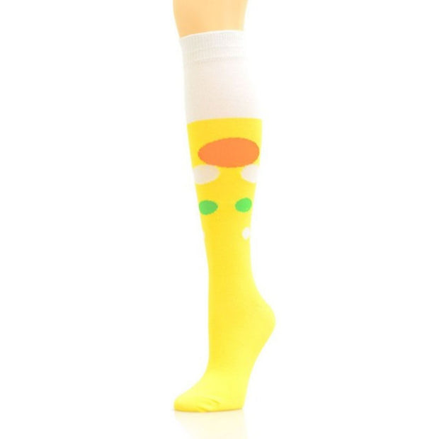 Socks Knee High Yellow Retro Bubble for Women