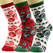 Xmas Ornament Crew Socks 3 Pcs