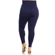 Navy Plus Size High Waist Leggings- 33-39 inch