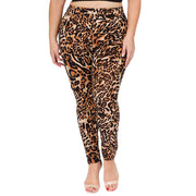 Plus Size Leopard Leggings-Waist 33-39"